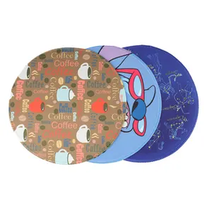Tapis de souris promotionnel de forme ronde d'économie douce imprimé de logo personnalisé de vente chaude/tapis de souris circulaire/bleu
