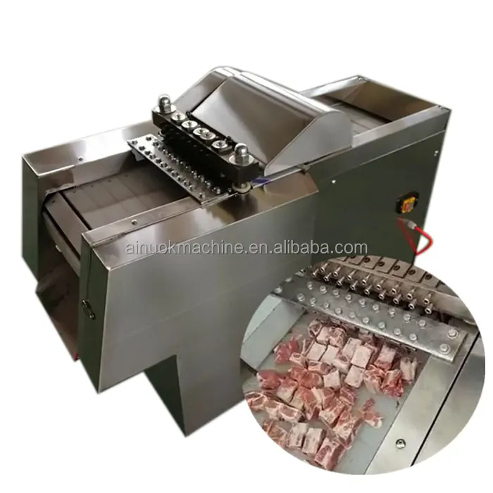 Máquina automática para cortar carne congelada, cortadora de cubos de carne de cerdo y pollo multifunción comercial, precio de la máquina cortadora de cubitos