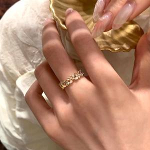 <b>Sweet</b> Women's Luxury Stainless Steel Ring 18K Gold Plated Instagram-Niche Three-Dimensional Butterfly Design Drip-Glazed Gold - Product Image 4