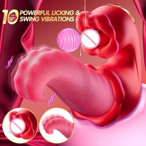 3-in-1 Nippel-, Vagina- und Oralsex-Massagegerät mit 10 starken Vibrationsmodi und Zungenleck-Funktion, Rosen-<span class=keywords><strong>Vibrator</strong></span> für Frauen - Product Image 5