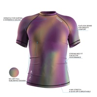 Maillot de bain Rashie à manches courtes pour homme, personnalisé, thème marin, séchage rapide, respirant, impression par sublimation