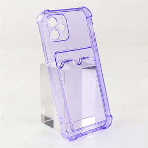 Étui <span class=keywords><strong>transparent</strong></span> en TPU anti-chute avec porte-carte de crédit de poche pour <span class=keywords><strong>iPhone</strong></span> 17 16 15 14 13 12 <span class=keywords><strong>11</strong></span> Plus - Product Image 5