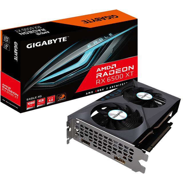 GIGABYTE AMD Radeon RX 6500 XT EAGLE 4G Gaming Graphics Card with GDDR6 Memory Support OverClock RX 6400 6600 6700XT 6800XT GPU