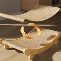 Chaise longue griffoir pour chat 2-en-1 en panneau de densité avec corde de chanvre écologique, surface résistante à l'usure, lit ergonomique inclinable pour chat