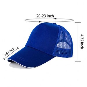 Casquette de baseball classique en coton personnalisée en gros, taille ajustable, casquette trucker en maille style hip-hop, disponible en plusieurs tailles, artisanat textile - Product Image 4