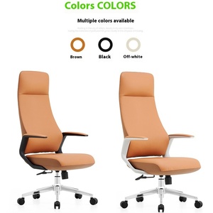 Sedia da Ufficio Direzionale Moderna in Pelle Bovina <span class=keywords><strong>di</strong></span> Lusso Italiana con Telaio in Acciaio Inossidabile e Funzione Reclinabile per <span class=keywords><strong>Studio</strong></span> e Computer - Product Image 2