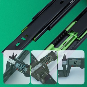 Dreiteilige HC4512 Kaltgewalzte Stahl-Schubladenschiene mit Verstärkter Geräuschdämpfung, Schwarze Stahlkugel-Führungsschiene im Großhandel - Product Image 2