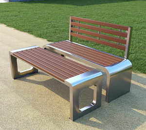 مقعد حديقة حديث من الفولاذ المقاوم للصدأ في الهواء الطلق مضاد للتآكل للفناء حديقة ذات المناظر الخلابة مقعد مفتوح في الهواء الطلق - Product Image 3