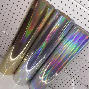 Harga grosir kualitas baik holografik Film pelangi Laser holografik PVC perekat Hologram Film