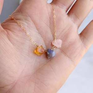 Collar de Cuarzo Natural <span class=keywords><strong>en</strong></span> <span class=keywords><strong>Bruto</strong></span>, Amatista, Aguamarina, Piedra de Nacimiento, Cristal Curativo, Joyería para Mujer, Regalos para la Familia - Product Image 4