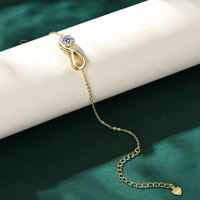 Nouveau bracelet chaîne et maillons Infinity en moissanite, argent sterling S925 plaqué or rhodié, bijoux de luxe légers pour femmes, cadeau