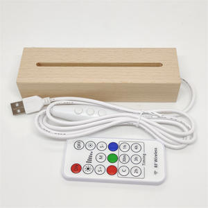 Base <span class=keywords><strong>de</strong></span> Madera Rectangular para Lámpara, Base <span class=keywords><strong>de</strong></span> Madera para Marco <span class=keywords><strong>de</strong></span> Fotos, Base <span class=keywords><strong>de</strong></span> Madera Rectangular para Lámpara LED, para <span class=keywords><strong>Luz</strong></span> Nocturna LED Visual 3D - Product Image 1