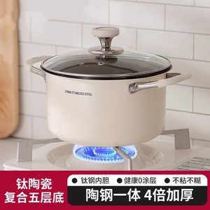 Olla para sopa de acero inoxidable de 3.1-4L antiadherente con tapa para cocinar por inducción - Product Image 5