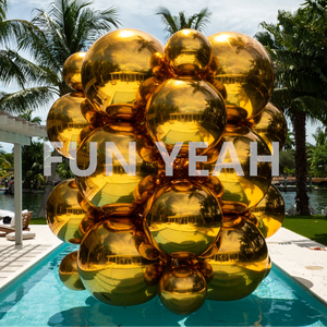 Sự kiện đám cưới cảnh trang trí sàn nhảy với vàng sáng bóng Inflatable gương bóng Inflatable gương bóng có thể được đặt trên mặt nước - Product Image 2