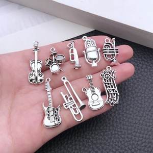 Dijes de Instrumentos Musicales Vintage Plateados en Oferta, Notas Musicales, Piano, Guitarra, Colgantes para Fabricación de Joyería DIY - Product Image 6