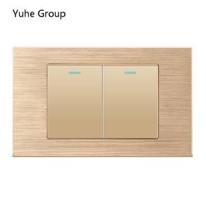 Panneau d'interrupteurs général en aluminium brossé, prise murale, interrupteur mural 1/2/3/4/5/6 voies - Product Image 2