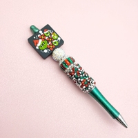 Stylos fantaisie en résine et strass, cadeaux de Noël en plastique à faire soi-même, fournitures de bureau promotionnelles, vente en gros de stylos DIY