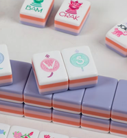 Mahjong Ultra Premium Deluxe, jeu de tuiles de mahjong en acrylique violet de 160 pièces, style américain, pour le divertissement à domicile, jeu familial