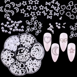 Oferta Especial: Set de Perlas de Uñas 3D Mixtas con Parte Posterior Plana, Coloridas, de ABS, con Forma de Mariposa y Corazón, para Decoración de Uñas - Product Image 4