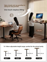 Bureau électrique en bois massif à hauteur réglable avec tiroirs de rangement pour la maison, l'apprentissage, le travail de bureau, les jeux électroniques, table d'ordinateur SZ039