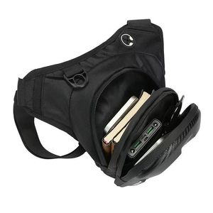 Sac de jambe pour moto, sac banane étanche à bandoulière pour la conduite, sacoche de selle de vélo pour homme avec doublure intérieure YA461 - Product Image 1