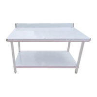 Table de travail en acier inoxydable pour pizza et boulangerie avec revêtement ignifuge, capacité robuste pour cuisines commerciales
