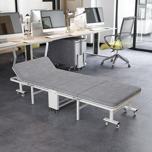 Lit pliant simple avec cadre métallique et matelas en mousse, lit de sieste multifonctionnel pour adulte, idéal pour la maison ou le bureau, conception à quatre plis - Product Image 1