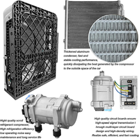 Nouveau climatiseur mobile 12V 24V à réfrigérant R-134A pour camion, camping-car, stationnement, avec ventilateur et compresseur pour climatisation automobile