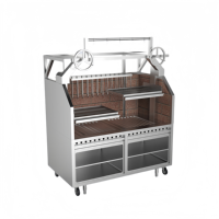 Barbecue commercial professionnel à double combustible en acier inoxydable de 12 kW à haute efficacité et à faible bruit pour hôtels, restaurants et événements