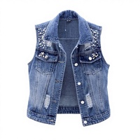 Veste en jean pour femme Vithas Industry, tendance et à prix raisonnable, personnalisation OEM disponible.