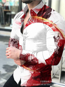 <span class=keywords><strong>Camicie</strong></span> Personalizzate di Tendenza da <span class=keywords><strong>Uomo</strong></span> a Manica Lunga Stampate Abbigliamento Casual ed Elegante <span class=keywords><strong>per</strong></span> <span class=keywords><strong>Uomo</strong></span> - Product Image 4