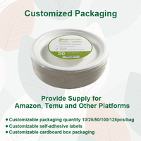 Assiettes en papier jetables compostables 10 pouces Super résistantes 100% bagasse biodégradable écologiques en fibre de canne à sucre