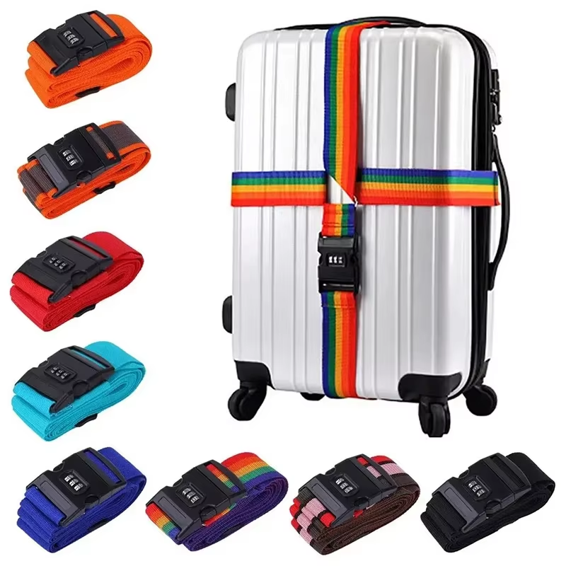 MKW-7054 Adjustable Buckle Suitcase Belt Heavy Duty Travel Luggage Strap  With Password Lock Safe 200x5cm Belt