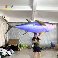 Modèle de poisson gonflable de défilé de thon gonflable de décoration de fête à thème d'océan avec la lumière menée