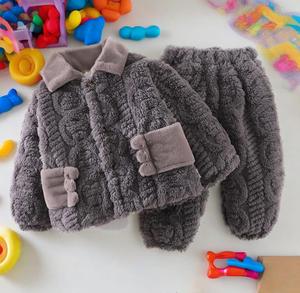 2025 Venta caliente bebé niño forro polar dibujos animados <span class=keywords><strong>ropa</strong></span> de casa 2 piezas salida de fábrica - Product Image 4