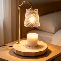 Base universelle personnalisable en bois d'hévéa pour lampe chauffe-bougie aromatique à minuterie et lampe de bureau d'ambiance