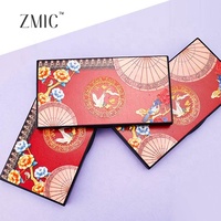 Boîtier vide personnalisé pour fards à paupières à 3 compartiments avec miroir, style chinois, pour palette de pigments et blush, en ABS, pour poudre de maquillage