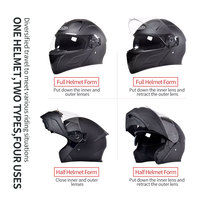 Casques de moto quatre saisons Moto Casco Hommes Femmes Full Face Safety Flip up Casque de moto avec casque