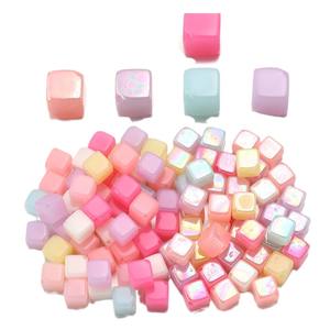 Hot-selling Acrylic Color Electroplating Square Beads for DIY Handmade Materials <b>Bracelets</b> Mobile <b>Phone</b> Chains Accessories - Product Image 6