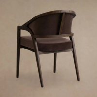 Sillón de Madera Maciza de Alta Calidad con Respaldo de Ratán y Asiento Acolchado, Silla de Comedor Ergonómica de Diseño Moderno y Minimalista