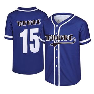 T-shirt pour homme de qualité supérieure avec logo, impression par sublimation, uniformes de collège à rayures, maillot de baseball personnalisé - Product Image 1