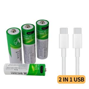Baterías Recargables de Iones de Litio IILEER de 1400 mAh, Portátiles, 1.5 V, 1200 Ciclos, 2600 mWh, con Puerto Tipo C - Product Image 1
