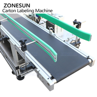ZONESUN ZS-TB300T Applicateur automatique d'étiquettes adhésives pour boîtes plates, machine d'étiquetage des côtés et des coins des cartons sur trois faces