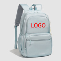 Sac à dos scolaire unisexe KUOBU avec logo personnalisé, design rétro, compartiment pour ordinateur portable 15 pouces, imperméable, fermeture éclair