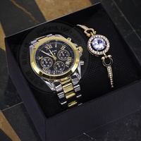 Ensemble de montres pour couple en gros, montres-bracelets à quartz étanches pour homme et femme avec bracelet, coffret cadeau pour amoureux OEM ODM