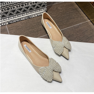 Chaussures habillées plates en perles pour femmes, confortables, grande taille, bout pointu, décontractées pour femmes - Product Image 3