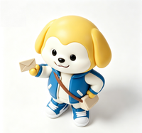 Figurine personnalisée de chiot en PVC et ABS, statue de personnage de dessin animé, usine chinoise OEM, figurine personnalisée pour la vente en gros de produits de marque