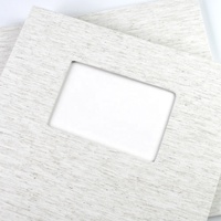 Carnet à spirale personnalisé à couverture rigide vierge, reliure Wire-O, carnet de croquis avec couverture en lin et fenêtre découpée, service d'impression OEM
