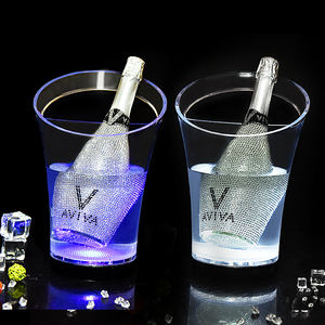 Seau à glace LED RGB multicolore à piles pour fêtes, bars et discothèques, refroidisseur de champagne et de bière en plastique - Product Image 3