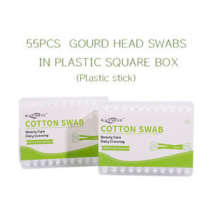 Coton de haute qualité, 55 pièces, bâtonnets de coton à tête de courge, avec boîte plate - Product Image 2